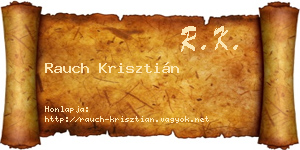 Rauch Krisztián névjegykártya